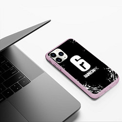 Чехол iPhone 11 Pro матовый Tom Clancys Rainbow Six: Siege краски, цвет: 3D-розовый — фото 2