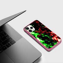 Чехол iPhone 11 Pro матовый Valorant flame fire, цвет: 3D-малиновый — фото 2