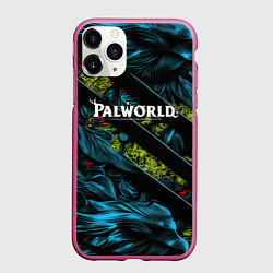 Чехол iPhone 11 Pro матовый Palworld название игры, цвет: 3D-малиновый
