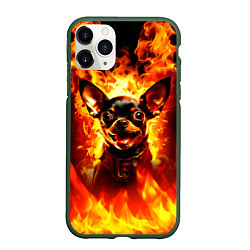 Чехол iPhone 11 Pro матовый Адский Пёс, цвет: 3D-темно-зеленый