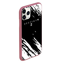 Чехол iPhone 11 Pro матовый Destiny краски чёрно белые, цвет: 3D-малиновый — фото 2