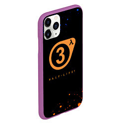 Чехол iPhone 11 Pro матовый Half life краски текстура брызги, цвет: 3D-фиолетовый — фото 2