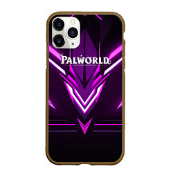 Чехол iPhone 11 Pro матовый Palworld logo фиолетовая абстракция, цвет: 3D-коричневый