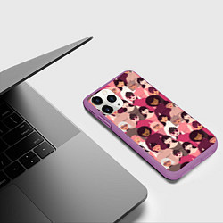 Чехол iPhone 11 Pro матовый Гламурные девушки, цвет: 3D-фиолетовый — фото 2