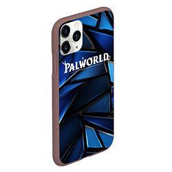 Чехол iPhone 11 Pro матовый Palworld логотип синий абстрактный фон, цвет: 3D-коричневый — фото 2