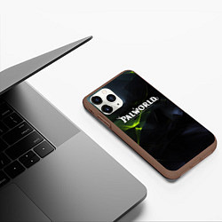 Чехол iPhone 11 Pro матовый Palworld логотип абстрактный объемный фон, цвет: 3D-коричневый — фото 2