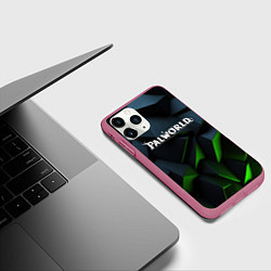 Чехол iPhone 11 Pro матовый Palworld логотип абстракт объемные плиты, цвет: 3D-малиновый — фото 2