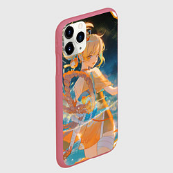 Чехол iPhone 11 Pro матовый Genshin Impact Ёимия smile, цвет: 3D-малиновый — фото 2