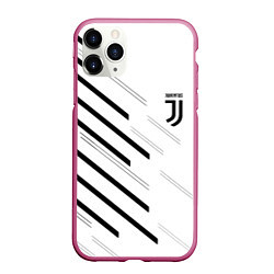 Чехол iPhone 11 Pro матовый Juventus sport geometry, цвет: 3D-малиновый