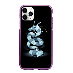 Чехол iPhone 11 Pro матовый Вязаный китайский дракон, цвет: 3D-фиолетовый