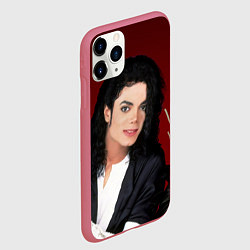 Чехол iPhone 11 Pro матовый Michael Jackson с пантерой и автографом, цвет: 3D-малиновый — фото 2