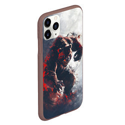 Чехол iPhone 11 Pro матовый Angry bear, цвет: 3D-коричневый — фото 2