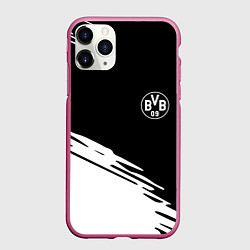 Чехол iPhone 11 Pro матовый Borussia текстура краски, цвет: 3D-малиновый