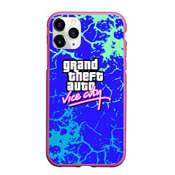 Чехол iPhone 11 Pro матовый GTA вайсити неоновая текстура, цвет: 3D-малиновый