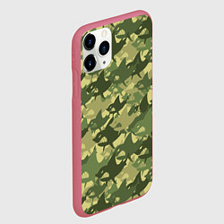 Чехол iPhone 11 Pro матовый Акулы - камуфляж, цвет: 3D-малиновый — фото 2