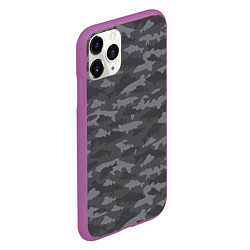 Чехол iPhone 11 Pro матовый Тёмный камуфляж из рыб, цвет: 3D-фиолетовый — фото 2