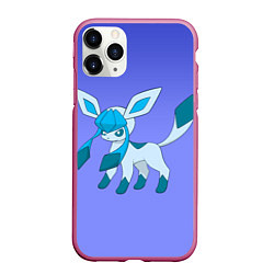 Чехол iPhone 11 Pro матовый Glaceon Pokemon, цвет: 3D-малиновый