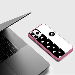 Чехол iPhone 11 Pro матовый BMW геометрия, цвет: 3D-малиновый — фото 2