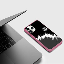 Чехол iPhone 11 Pro матовый Barcelona краски текстура фк, цвет: 3D-малиновый — фото 2
