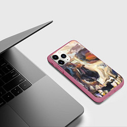 Чехол iPhone 11 Pro матовый Прикосновение смерти, цвет: 3D-малиновый — фото 2
