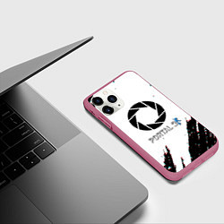 Чехол iPhone 11 Pro матовый Portal 2 краски валв, цвет: 3D-малиновый — фото 2