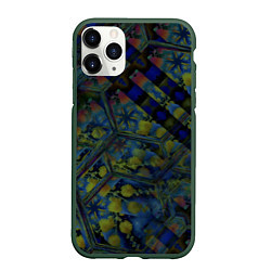 Чехол iPhone 11 Pro матовый Креативный геометрический узор, цвет: 3D-темно-зеленый