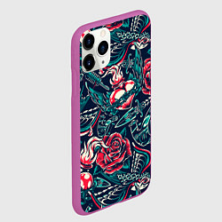 Чехол iPhone 11 Pro матовый Tattoo machine, цвет: 3D-фиолетовый — фото 2