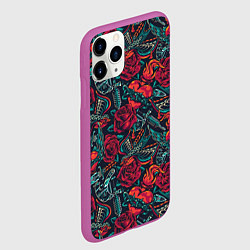 Чехол iPhone 11 Pro матовый Старинные флэш татуировки, цвет: 3D-фиолетовый — фото 2