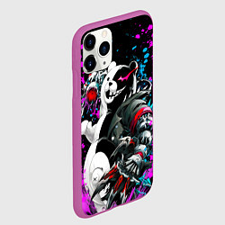 Чехол iPhone 11 Pro матовый Монокума фан-арт, цвет: 3D-фиолетовый — фото 2