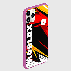 Чехол iPhone 11 Pro матовый Роблокс - спортивная абстрация, цвет: 3D-фиолетовый — фото 2
