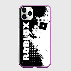 Чехол iPhone 11 Pro матовый Роблокс - черно-белая абстракция, цвет: 3D-фиолетовый