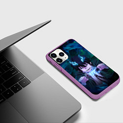 Чехол iPhone 11 Pro матовый Синий экзорцист - Рин, цвет: 3D-фиолетовый — фото 2