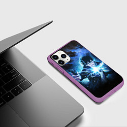 Чехол iPhone 11 Pro матовый Юкио - Синий экзорцист, цвет: 3D-фиолетовый — фото 2