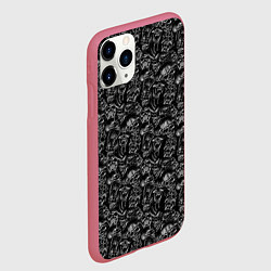 Чехол iPhone 11 Pro матовый Черепа с меткой жертвы, цвет: 3D-малиновый — фото 2