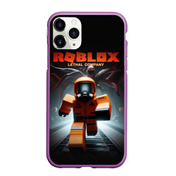 Чехол iPhone 11 Pro матовый Lethal company Roblox, цвет: 3D-фиолетовый