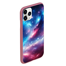 Чехол iPhone 11 Pro матовый Розово-голубой космический пейзаж, цвет: 3D-малиновый — фото 2