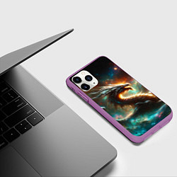 Чехол iPhone 11 Pro матовый The incredible space dragon, цвет: 3D-фиолетовый — фото 2