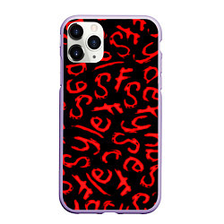 Чехол iPhone 11 Pro матовый Sally face pattern game, цвет: 3D-светло-сиреневый