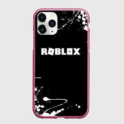 Чехол iPhone 11 Pro матовый Roblox текстура краски белые, цвет: 3D-малиновый