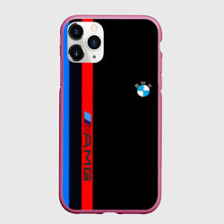 Чехол iPhone 11 Pro матовый BMW amg sport, цвет: 3D-малиновый