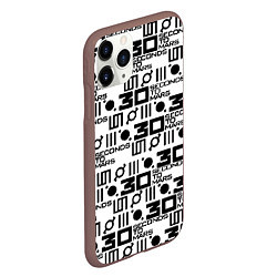 Чехол iPhone 11 Pro матовый Thirty Seconds to Mars pattern rock, цвет: 3D-коричневый — фото 2