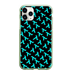 Чехол iPhone 11 Pro матовый Half life pattern freeman valve, цвет: 3D-салатовый
