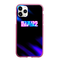 Чехол iPhone 11 Pro матовый Red dead redemption неоновые краски, цвет: 3D-малиновый