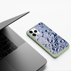 Чехол iPhone 11 Pro матовый Кратеры на Луне - star dust, цвет: 3D-салатовый — фото 2