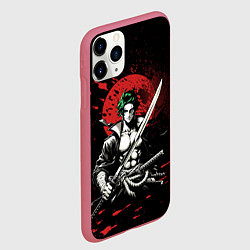 Чехол iPhone 11 Pro матовый Ван пис - Зоро самурай, цвет: 3D-малиновый — фото 2