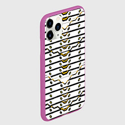 Чехол iPhone 11 Pro матовый Жёлто-белая техно броня, цвет: 3D-фиолетовый — фото 2