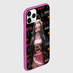 Чехол iPhone 11 Pro матовый Nezuko Kamado - Клинок, рассекающий демонов, цвет: 3D-фиолетовый — фото 2