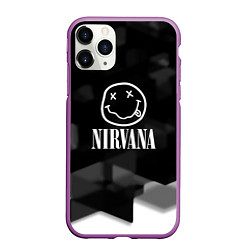 Чехол iPhone 11 Pro матовый Nirvana текстура рок, цвет: 3D-фиолетовый