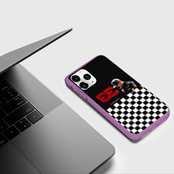 Чехол iPhone 11 Pro матовый Макс Ферстаппен гонщик, цвет: 3D-фиолетовый — фото 2