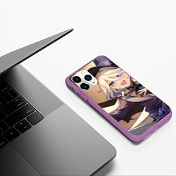 Чехол iPhone 11 Pro матовый Genshin Impact Furina happy smile, цвет: 3D-фиолетовый — фото 2